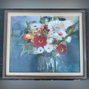ABSTRACT FLORAL Art Framed Picture.